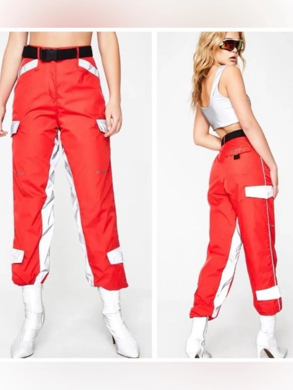 I.AM.GIA Red and Silver Reflective Joggers (Medium) - Picture 6 of 6